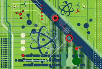 Royalty Free Clipart Image of a Science and Technology Background