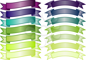Royalty Free Clipart Image of a Set of Ribbons