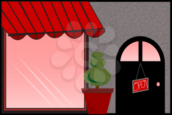 Royalty Free Clipart Image of a Store Front