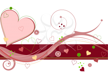 Royalty Free Clipart Image of a Heart Flourish Background