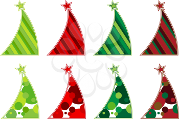Royalty Free Clipart Image of Party Hats in Various Colours and Styles
