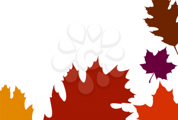 Royalty Free Clipart Image of Autumn Coloured Leaves