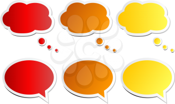 Royalty Free Clipart Image of Various Coloured Speech Bubbles