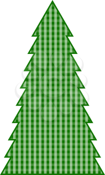 Royalty Free Clipart Image of a Gingham Christmas Tree