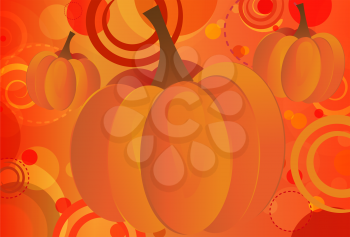 Royalty Free Clipart Image of a Collaged Composition of a Group of Pumpkins