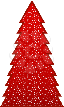 Royalty Free Clipart Image of a Christmas Tree Filled with Stars