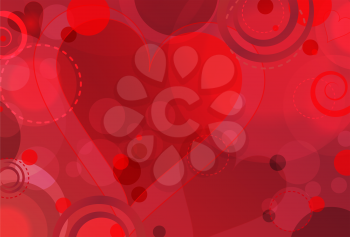 Royalty Free Clipart Image of an Abstract Composition of Hearts With a Bokeh Background