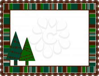 Royalty Free Clipart Image of a Frame With Christmas Trees