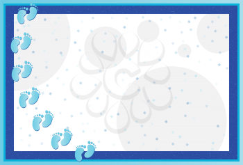 Royalty Free Clipart Image of a Background With a Baby Footprint Border