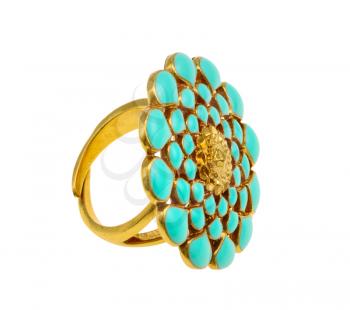 Royalty Free Photo of a Turquoise Flower Ring