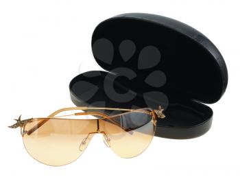 Brown sunglasses on a white background, isolated