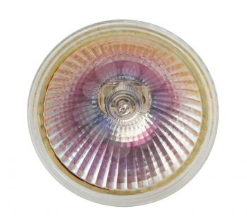 halogen electric lamp in a protective glass case with the reflector