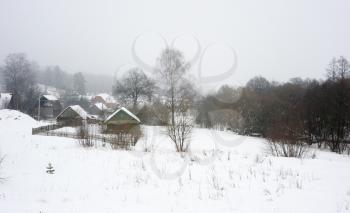 Royalty Free Photo of a Country Village in Winter