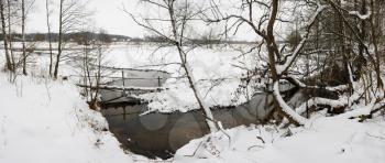 Royalty Free Photo of a River Scene in Winter