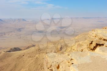 Royalty Free Photo of Stones at Makhtesh Ramon, a Unique Crater in Israel