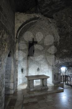 Royalty Free Photo of the Interior of the Church of the Holy Sepulchre in Jerusalem
