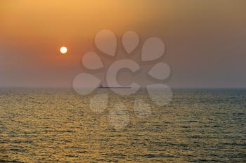 Royalty Free Photo of the Mediterranean Sea at Sunset