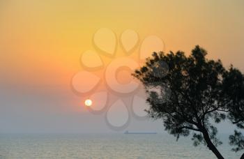 Royalty Free Photo of the Mediterranean at Sunset