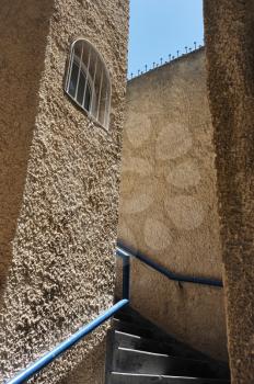 Royalty Free Photo of Steps Between Two Buildings in Old Jaffa