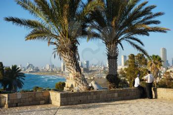 Royalty Free Photo of the Sea Coast and the View of Tel Aviv From Old Jaffa