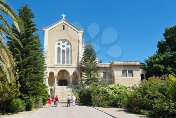 Royalty Free Photo of a Walkway to a Church in Latrun Israel 