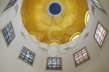 Royalty Free Photo of the Domed Ceiling in the Church on the Mount of Beatitudes Near Lake Kinneret (Israel)