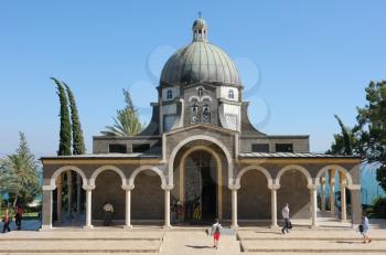 Royalty Free Photo of the Church on the Mount of Beatitudes Near Lake Kinneret in Israel