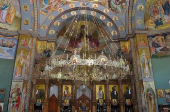 Royalty Free Photo of the Interior of the Greek Orthodox Church of the Twelve Apostles in Capernaum