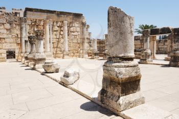 Royalty Free Photo of Ruins of an Ancient Roman Temple in the Town of Capernaum (Galilee, Israel)