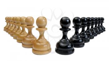 Royalty Free Photo of a Opposing Pawn Pieces