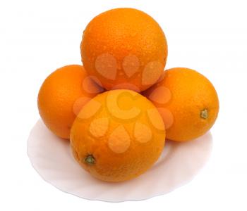 Royalty Free Photo of Oranges on a Plate