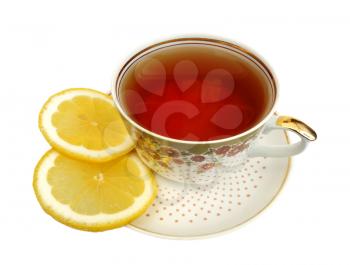 Royalty Free Photo of a Cup of Tea With Lemon Slices