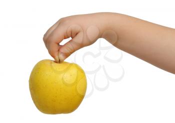 Royalty Free Photo of a Child's Hand Holding an Apple
