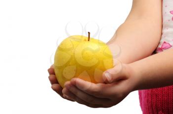 Royalty Free Photo of a Child Holding an Apple