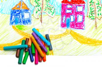 Royalty Free Photo of a Child's Crayon Drawing