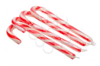 striped christmas candy on a white background, isolated