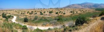 Royalty Free Photos of a Panoramic View of the Northern Border of Israel and the Old Border Road