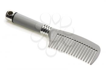 Grey comb on a white background, isolated