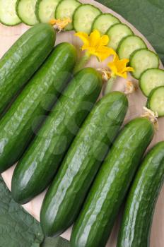 Royalty Free Photo of Cucumbers and Slices