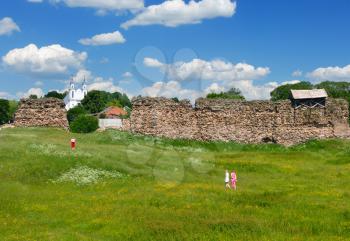 Royalty Free Photo of What Remains of a Wall of the Castle in Krevo, Belarus