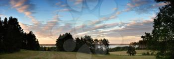 Royalty Free Photo of a Panoramic View of Lake Svitjaz in Belarus.