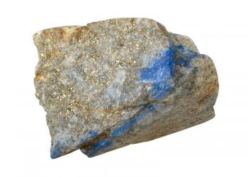 A splinter of lapis lazuli, isolated on a white background