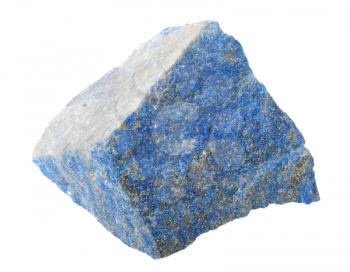 A splinter of lapis lazuli, isolated on a white background