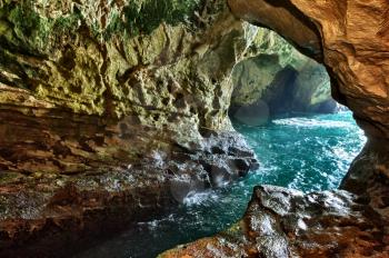The white chalk cliffs and underground grottoes Rosh Hanikra