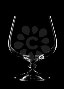 glass goblet, isolated on a black background.