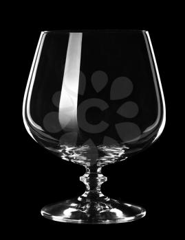 glass goblet, isolated on a black background.