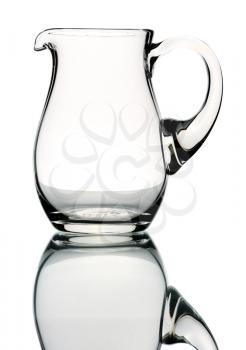 Glass pitcher on a white background, isolated