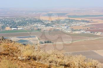 Royalty Free Photo of Tilled Fields and Mountains in the North of Israel