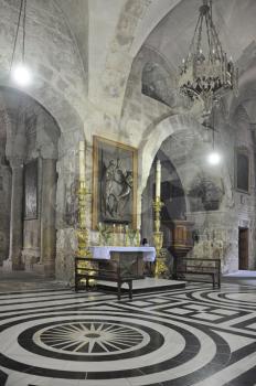 Royalty Free Photo of the Interior of the Church of the Holy Sepulchre in Jerusalem