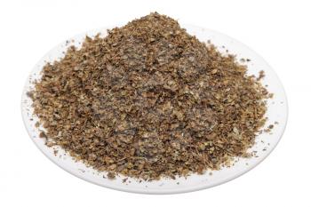 Dried marjoram on a white background, isolated